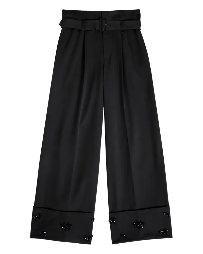 Simone Rocha Verzierte Hose mit Gürtel - Schwarz Schwarz