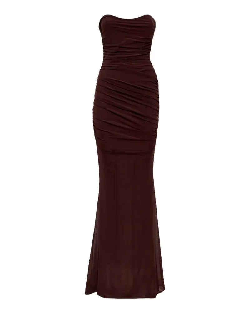 Retrofête Isadore ruched mesh dress - Braun Braun