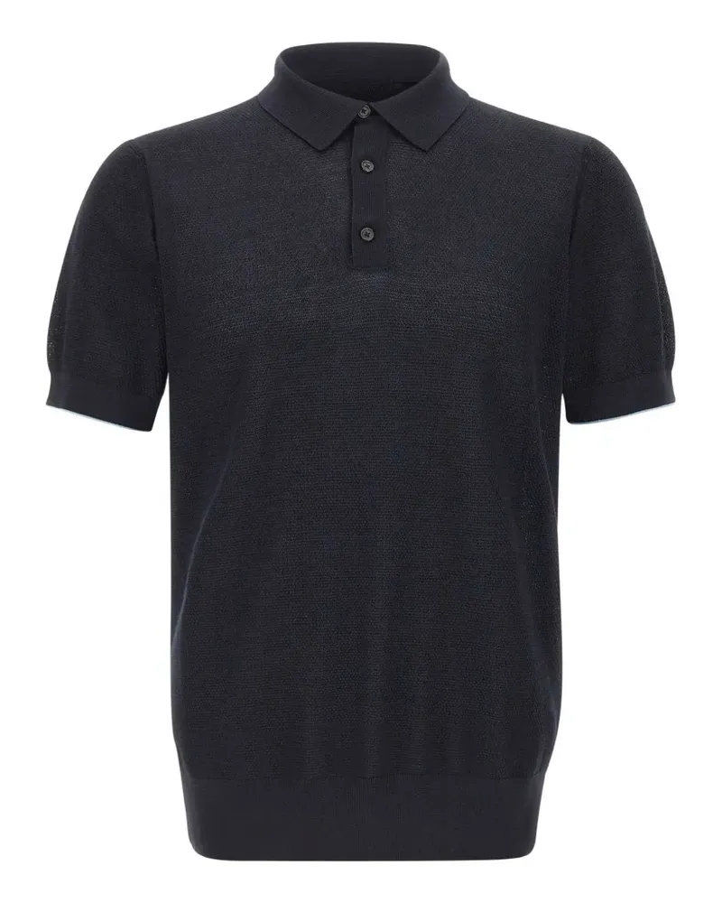 HUGO BOSS L-Naldo textured polo shirt - Blau Blau