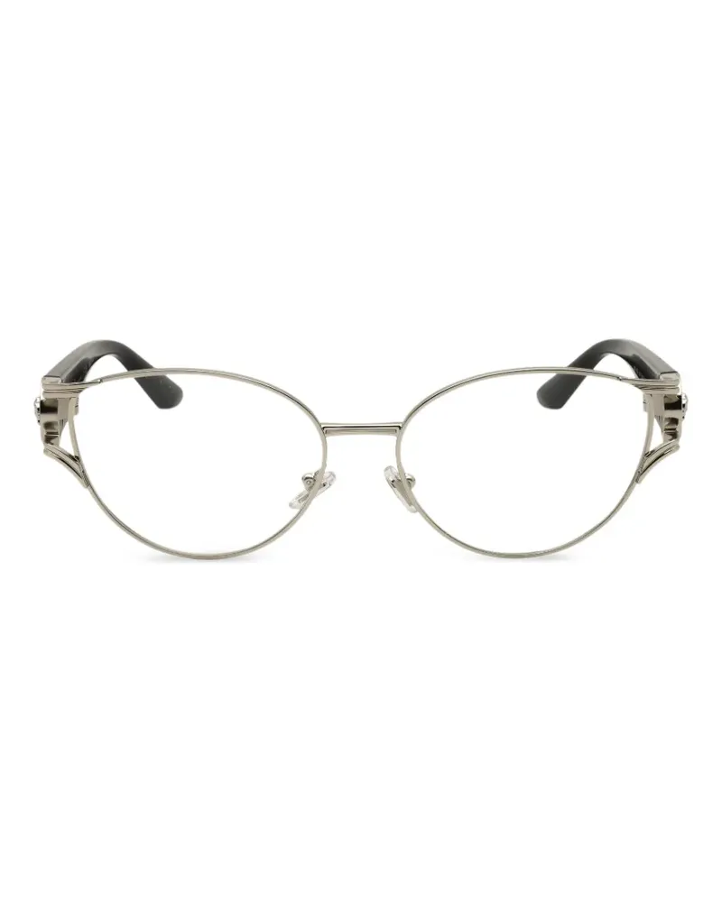 Versace Ovale Brille mit Medusa-Verzierung - Silber Silber