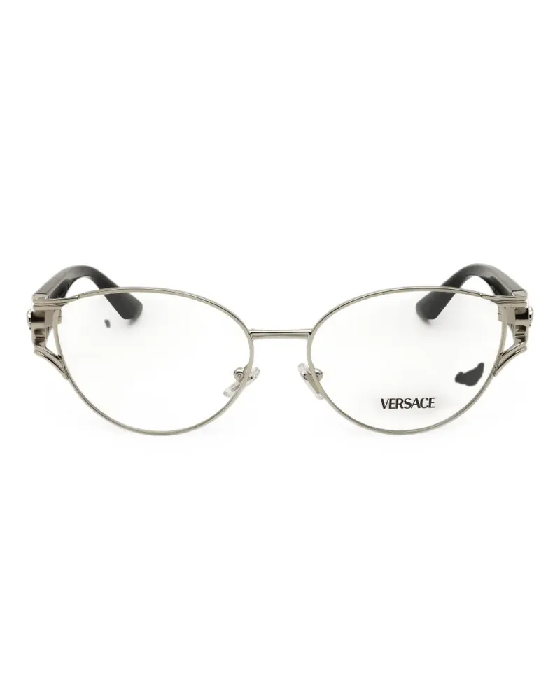 Versace Ovale Brille mit Medusa-Verzierung - Silber Silber