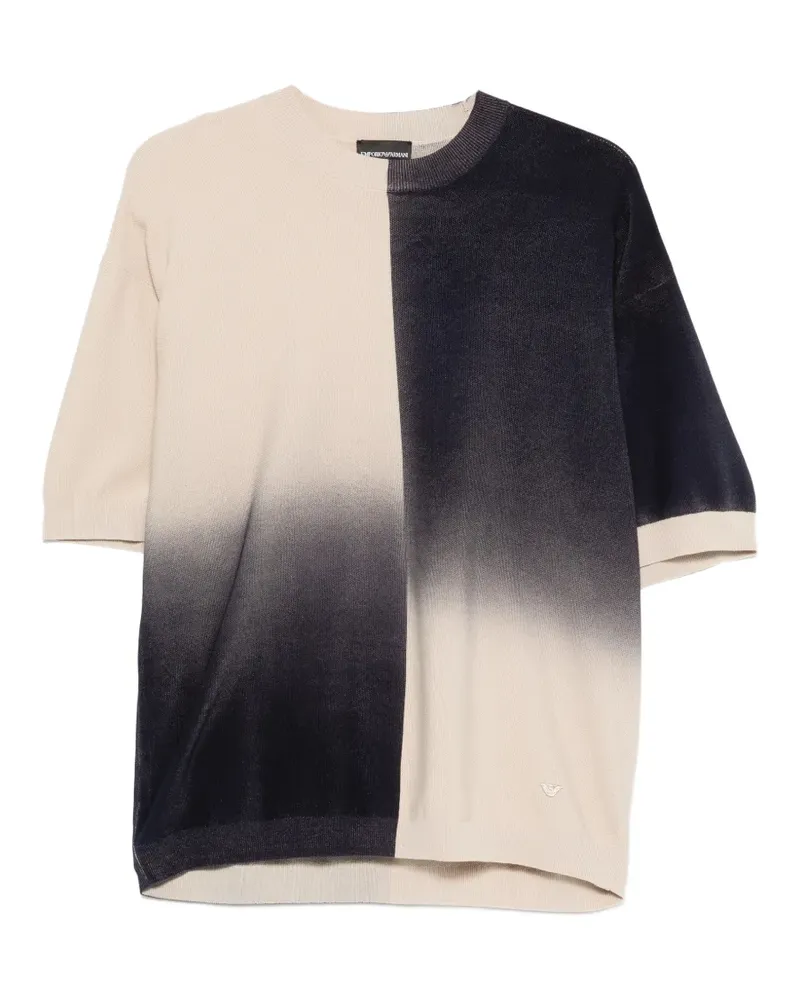 Emporio Armani Kurzärmeliges T-Shirt in Colour-Block-Optik - Nude Nude