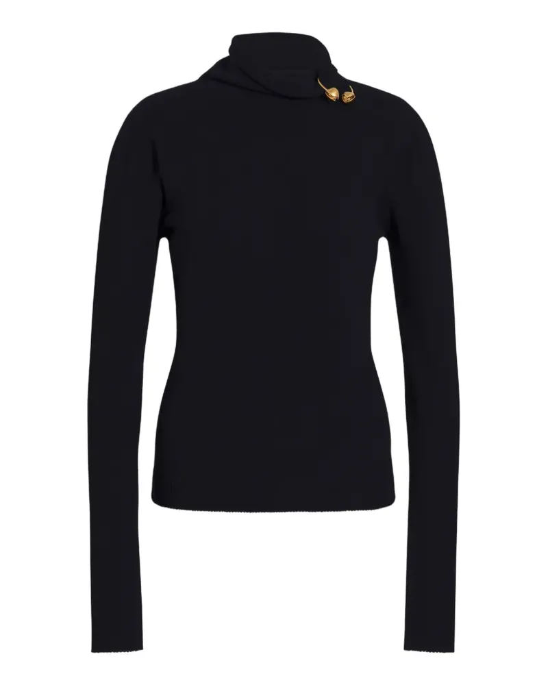 Alberta Ferretti V-Ausschnitt-Pullover mit Knopfdetail - Blau Blau