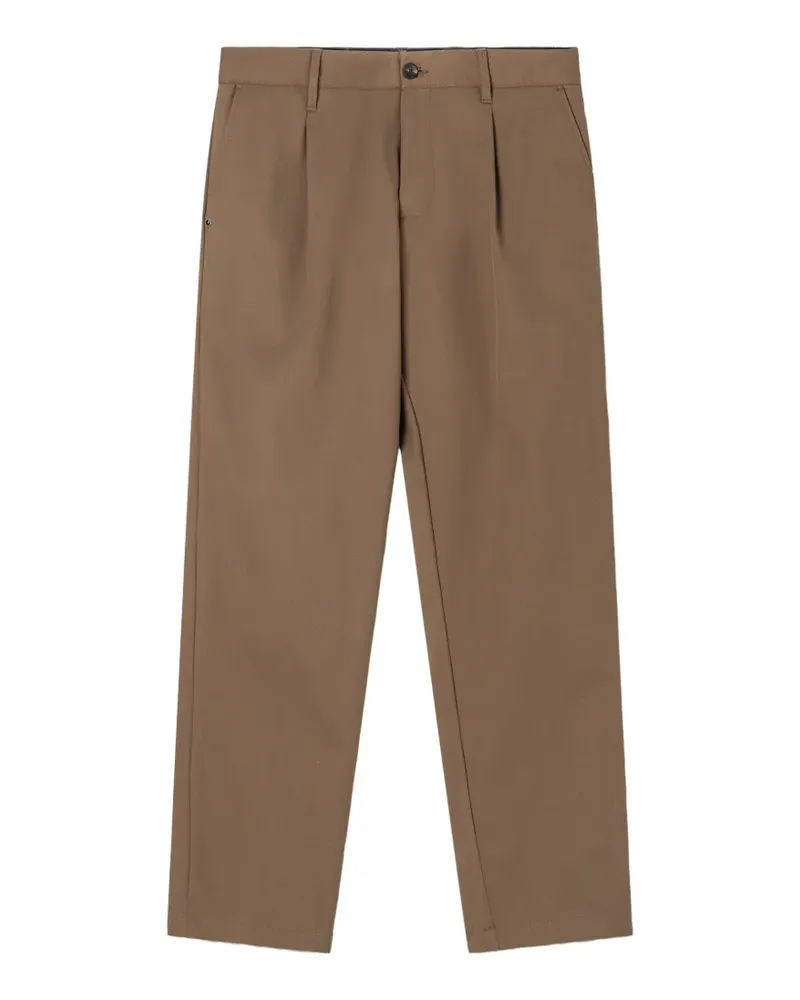 PLAN C Sammy pleated twill trousers - Braun Braun