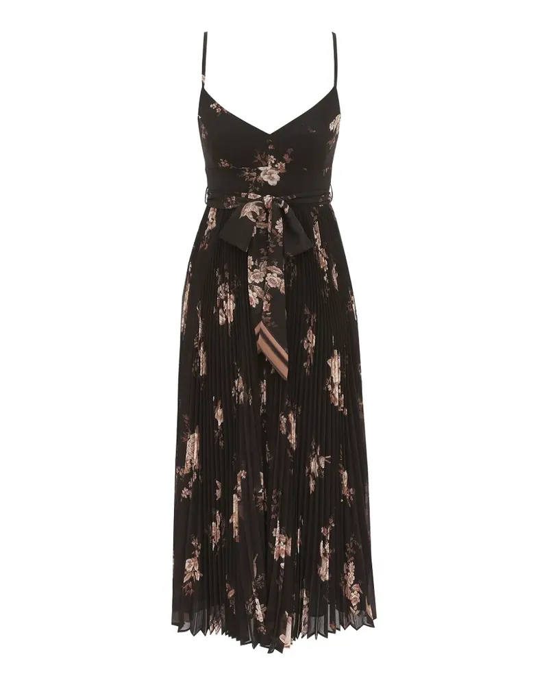 Zimmermann pleated floral dress - Schwarz Schwarz