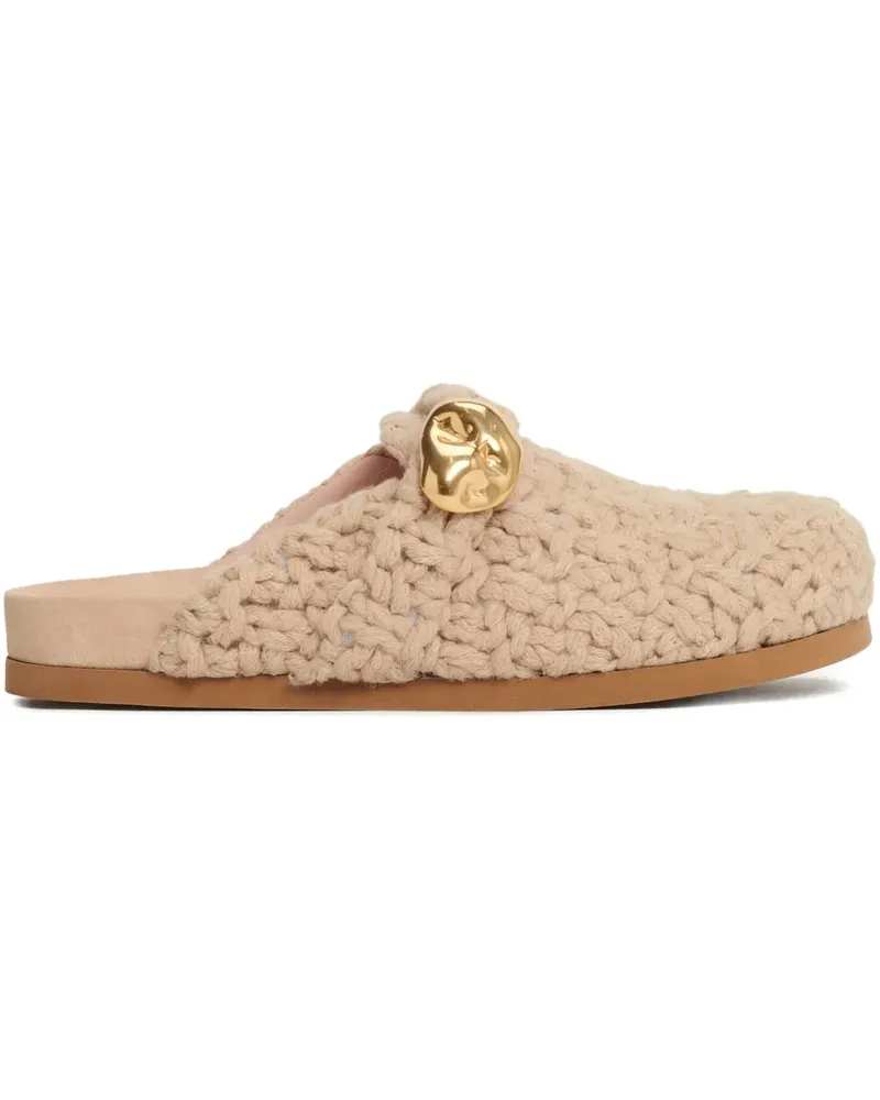 Fabiana Filippi Gestrickte Mules aus Wildleder - Nude Nude