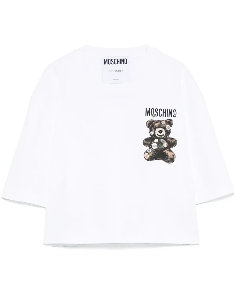 Moschino T-Shirt mit Teddy - Weiß Weiß