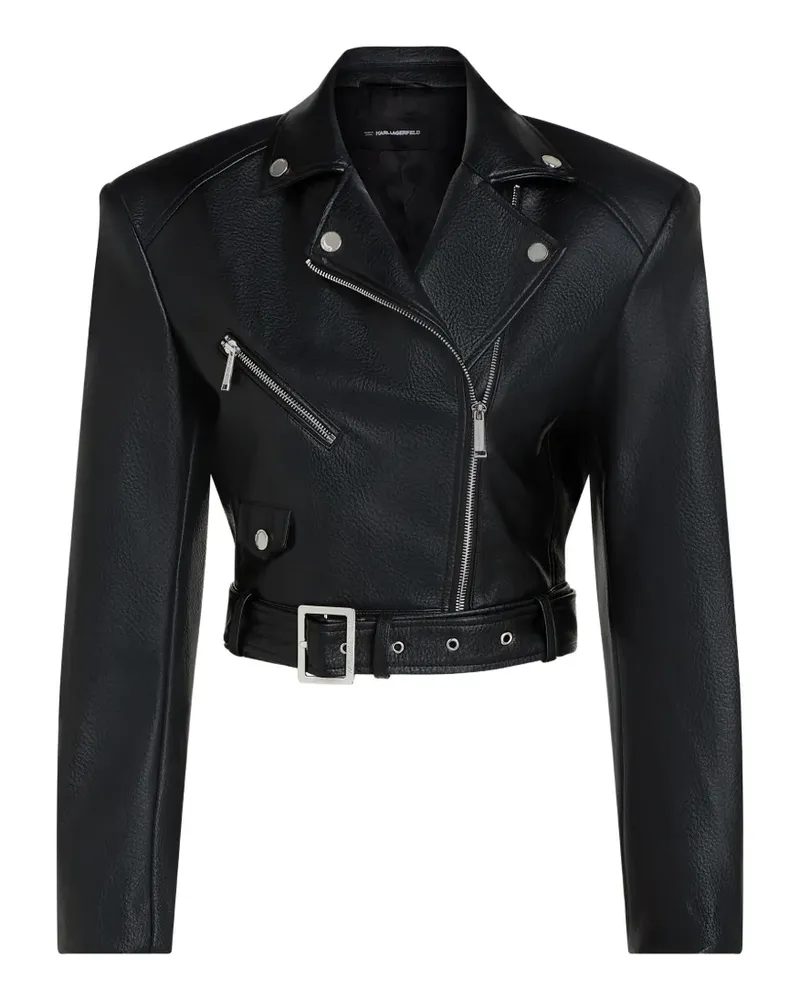 Karl Lagerfeld belted biker jacket - Schwarz Schwarz