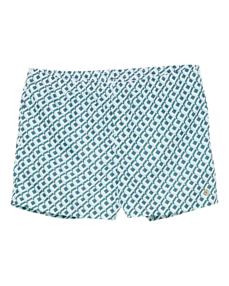 Casablanca Paris geometric-print logo-plaque swim shorts - Weiß Weiß