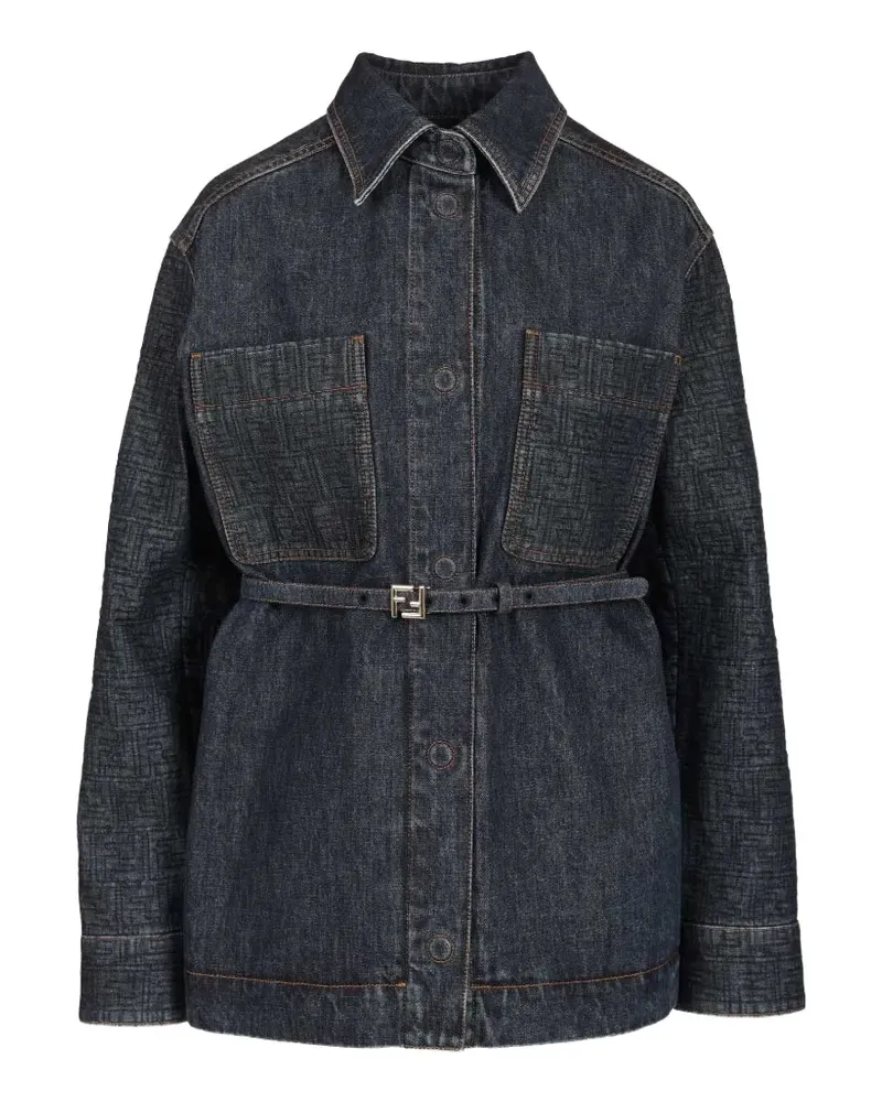 Fendi belt denim jacket - Blau Blau