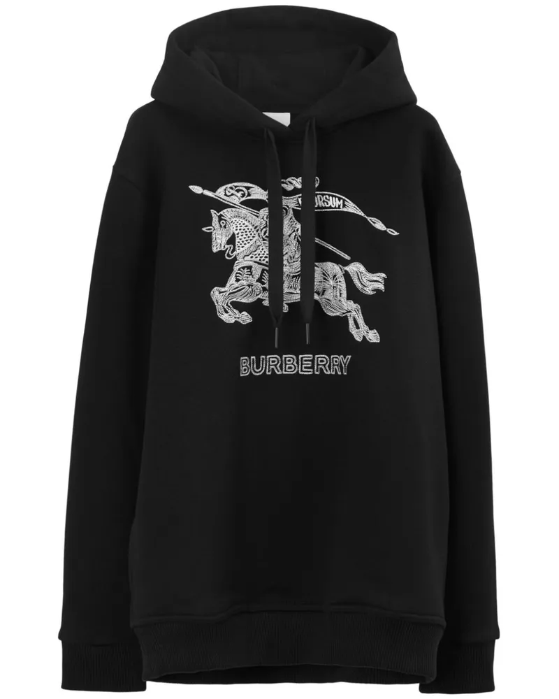 Burberry Hoodie mit Ritteremblem Schwarz