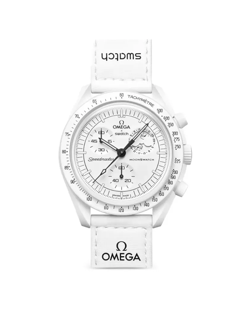 Omega x Swatch Moonswatch Mission to Moonphase Armbanduhr 42mm - Weiß Weiß