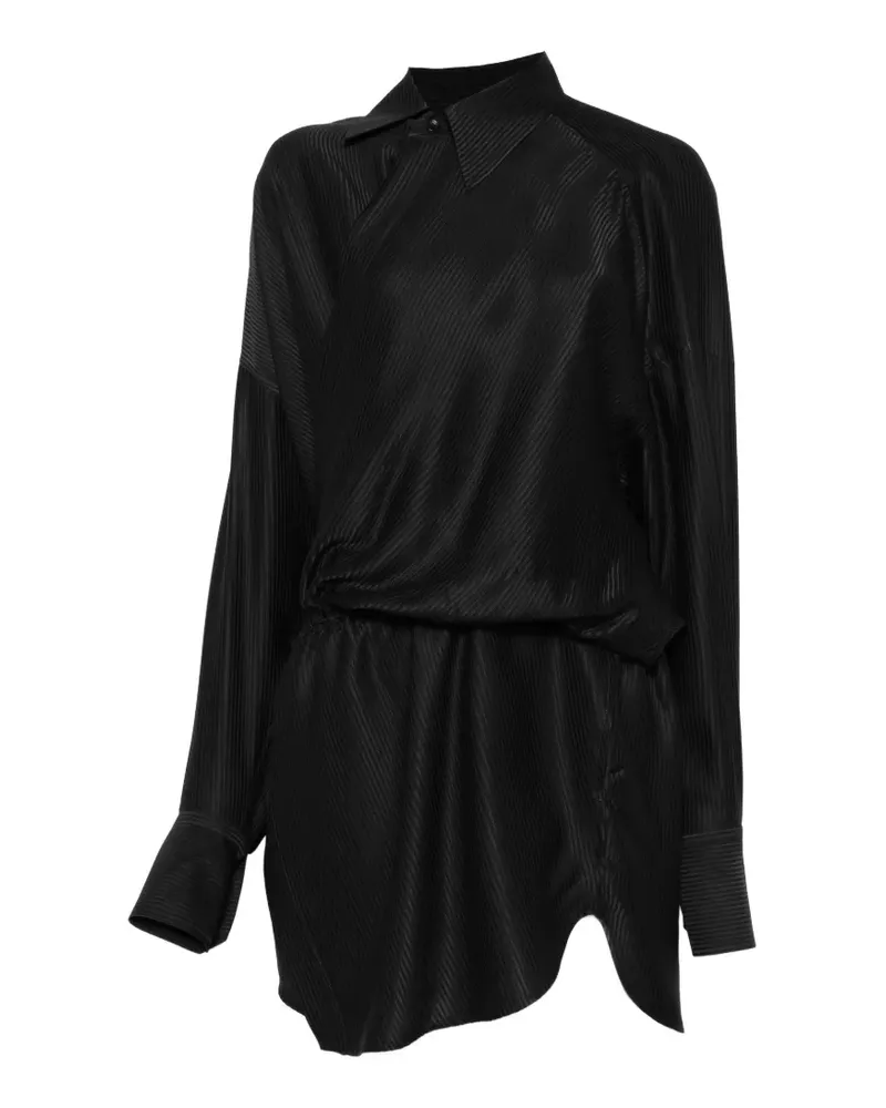 Petar Petrov striped gathered-waist mini shirt dress - Schwarz Schwarz