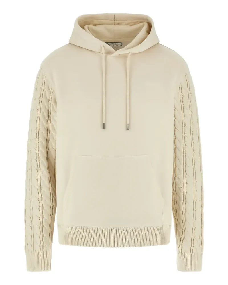Guess Zopfmuster-Hoodie mit Logo-Detail - Nude Nude