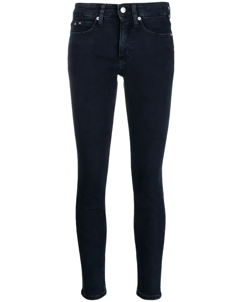 Calvin Klein Halbhohe Skinny-Jeans - Blau Blau