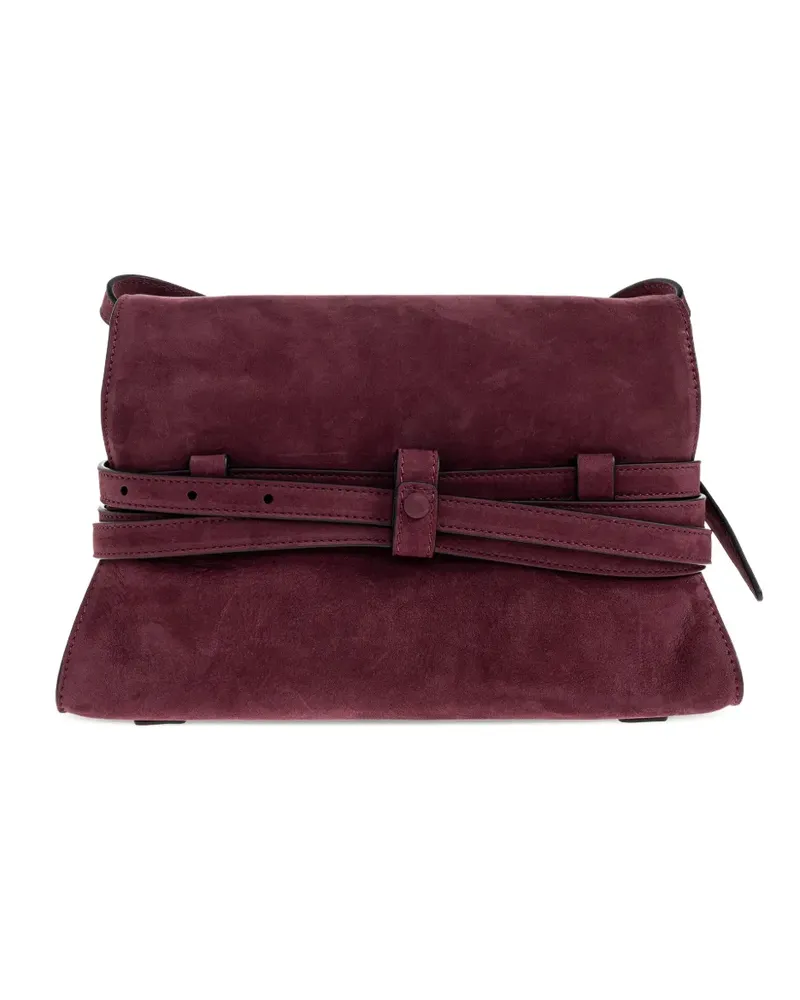 Moschino Wildleder-Umhängetasche mit Gürtel - Violett Violett