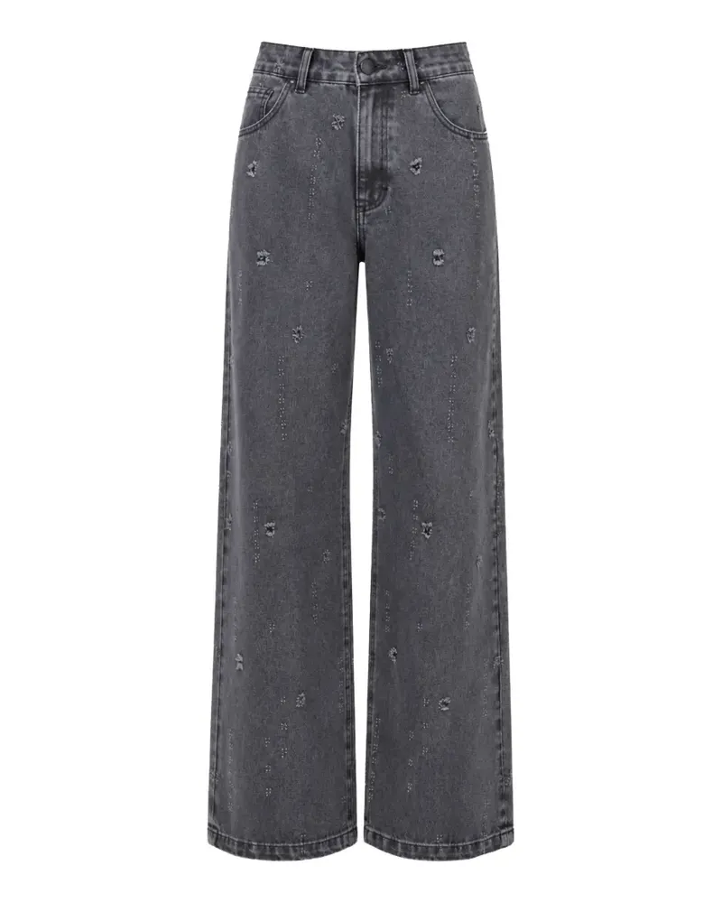 Federica Tosi Weite Jeans im Distressed-Look - Grau Grau