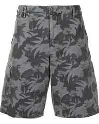 Pantaloni Torino Bermudas mit Palmblatt-Print Grau