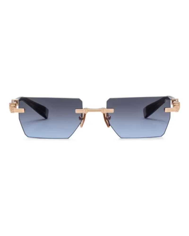 Balmain Sonnenbrille mit eckigem Gestell - Blau Blau