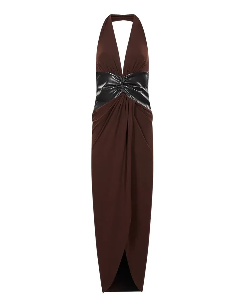 ANDAMANE panelled halterneck midi dress - Braun Braun