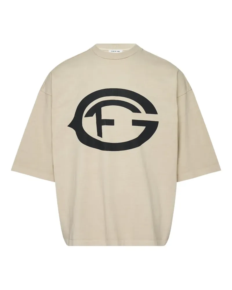 Fear of God logo-print short-sleeves T-shirt - Nude Nude