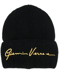 Versace Beanie mit Logo-Stickerei Schwarz