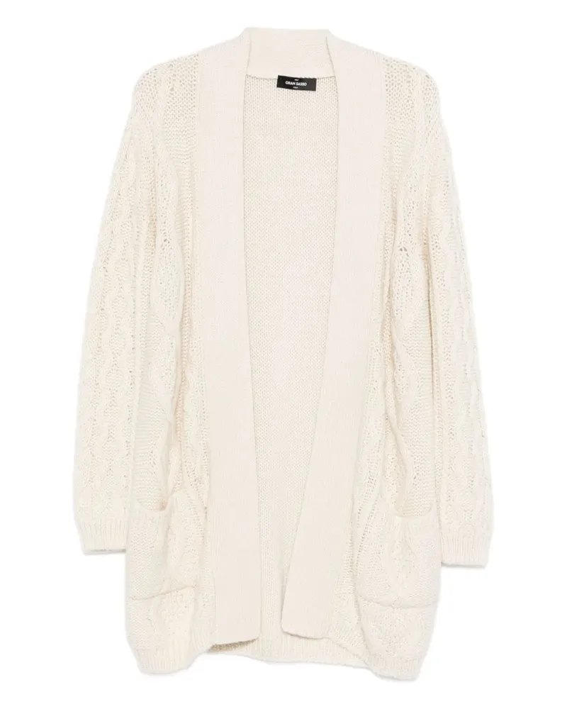 Gran Sasso cable-knit pockets cardigan - Weiß Weiß