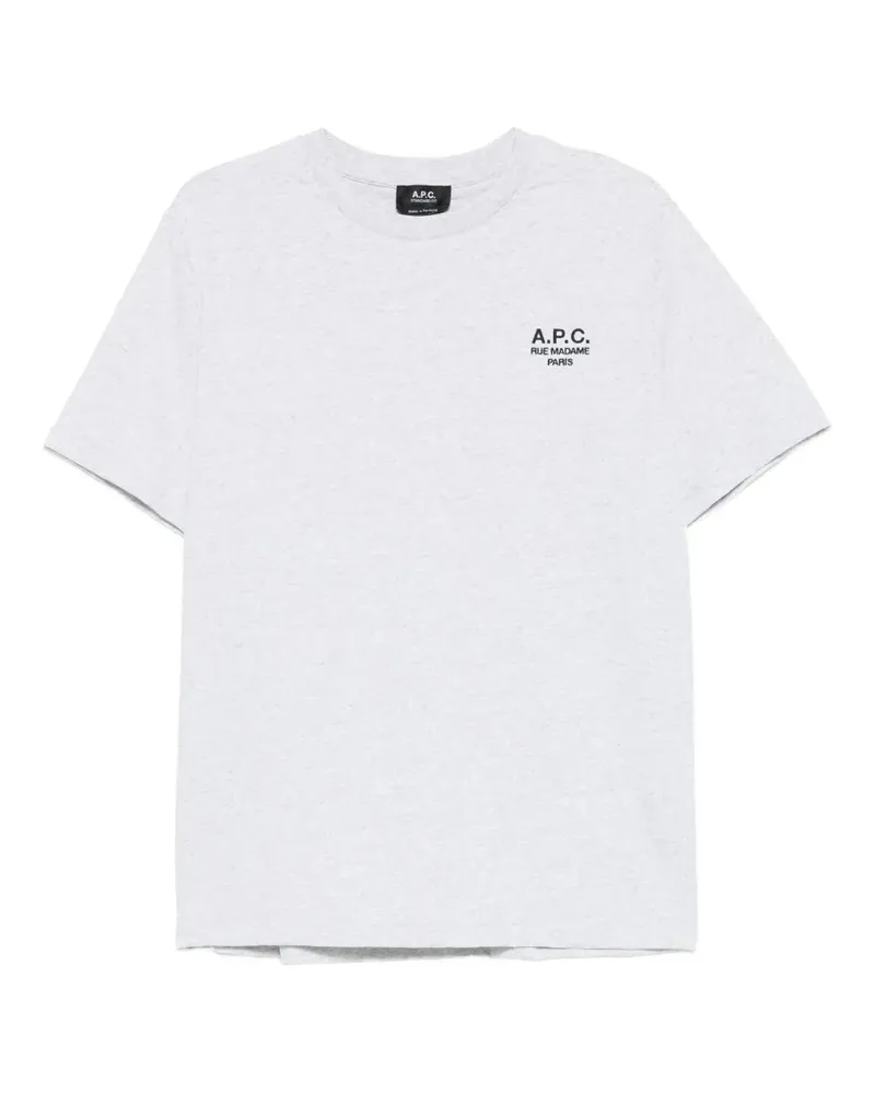 A.P.C. logo-print cotton T-shirt - Grau Grau