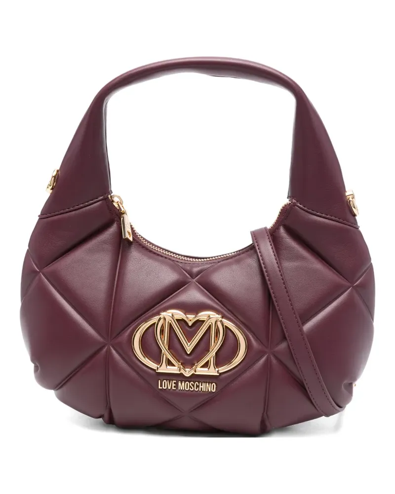 Moschino Gesteppte Schultertasche mit Logo - Rot Rot