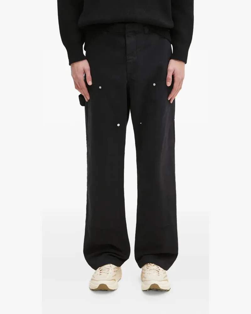 Wood Wood rivet-detail straight trousers - Schwarz Schwarz
