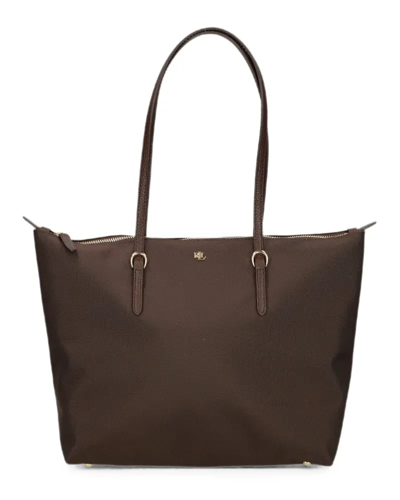 Ralph Lauren Mittelgroße Keaton Tote Bag mit Logo-Schild - Braun Braun