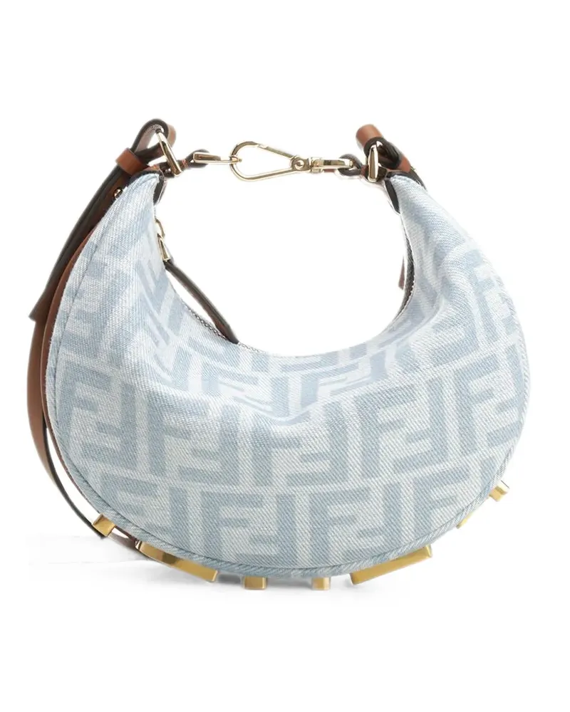 Fendi graphy logo-lettering mini bag - Blau Blau