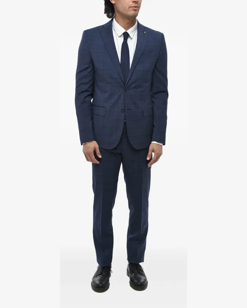 Corneliani Einreihiger Anzug mit Karomuster - Blau Blau