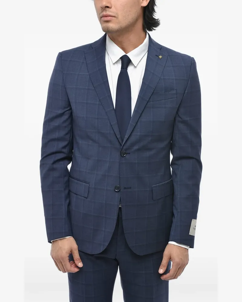 Corneliani single-breasted check-pattern suit - Blau Blau