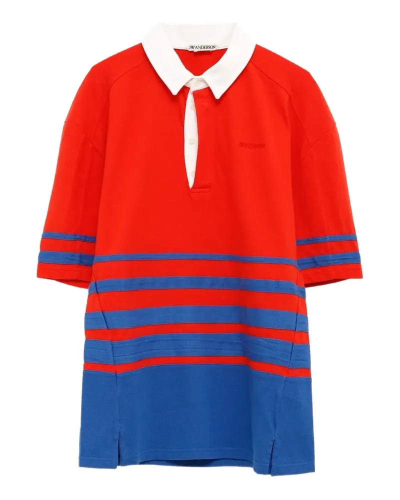 J.W.Anderson Gestreiftes Poloshirt mit Logo - Rot Rot