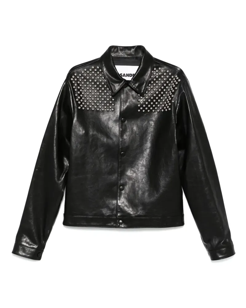 Jil Sander Klassische Lederjacke - Schwarz Schwarz