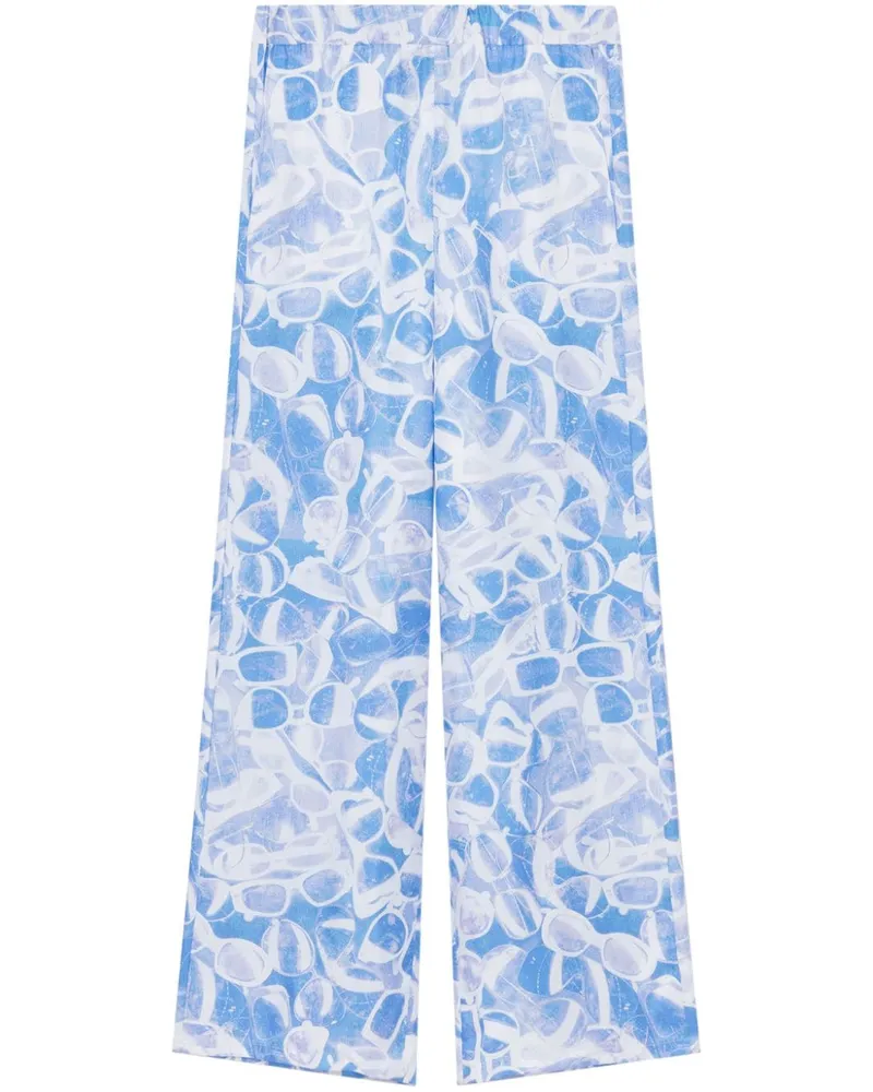 Stella McCartney Pyjama-Hose mit Sonnenbrillen-Print - Blau Blau