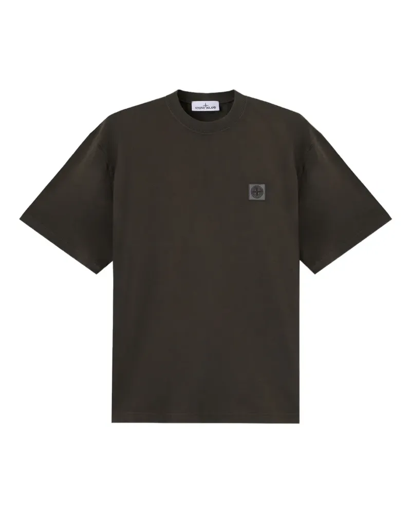 Stone Island T-Shirt mit Logo-Patch - Grau Grau