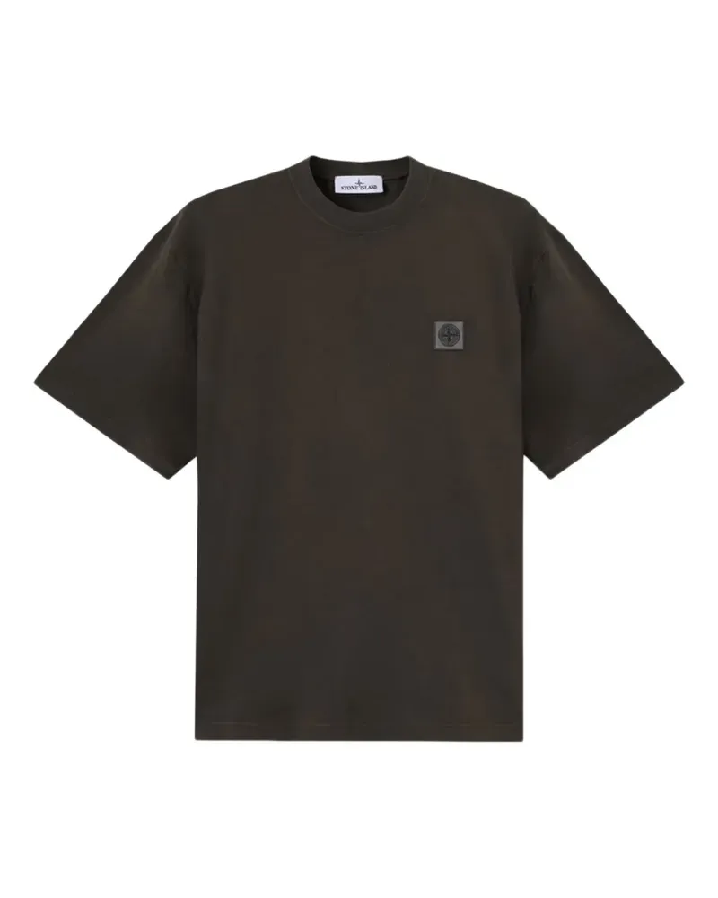 Stone Island T-Shirt mit Logo-Patch - Grau Grau