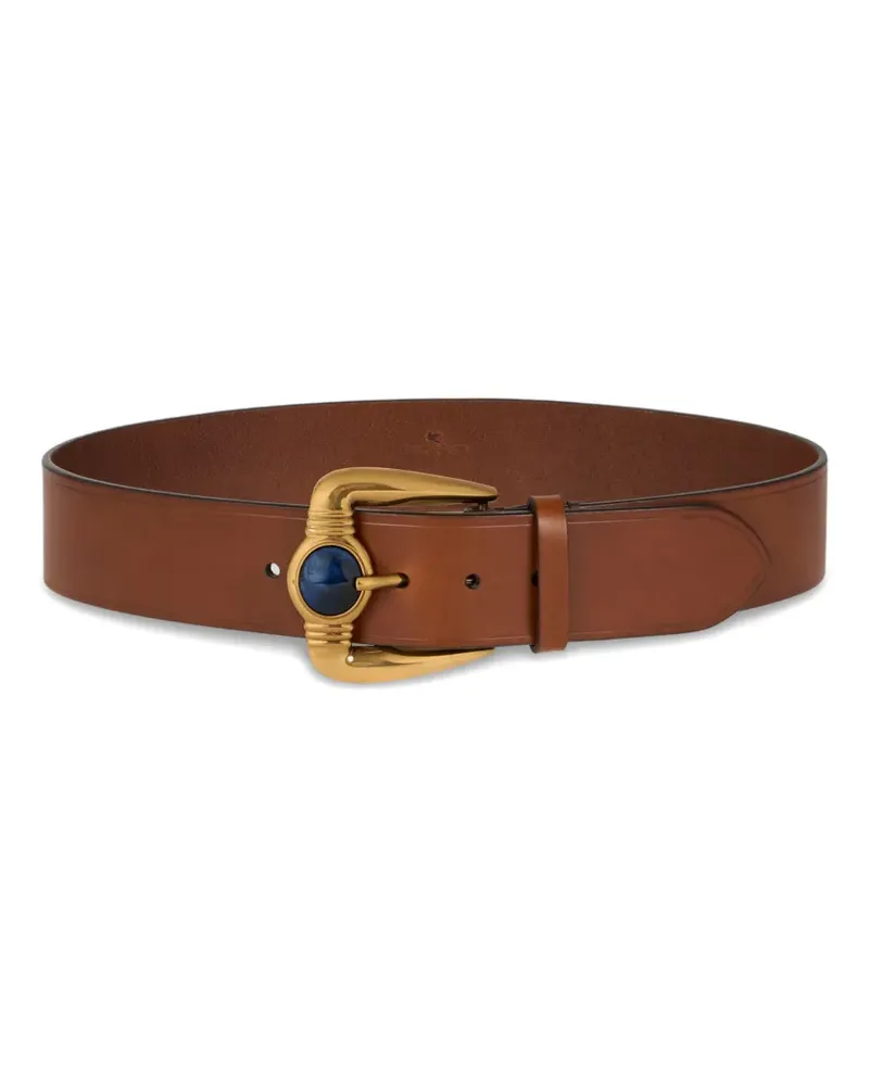 Etro stone-buckle leather belt - Braun Braun
