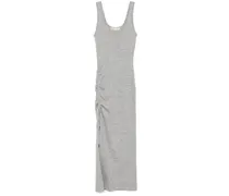 Gerafftes Kleid mit U-Ausschnitt - Grau