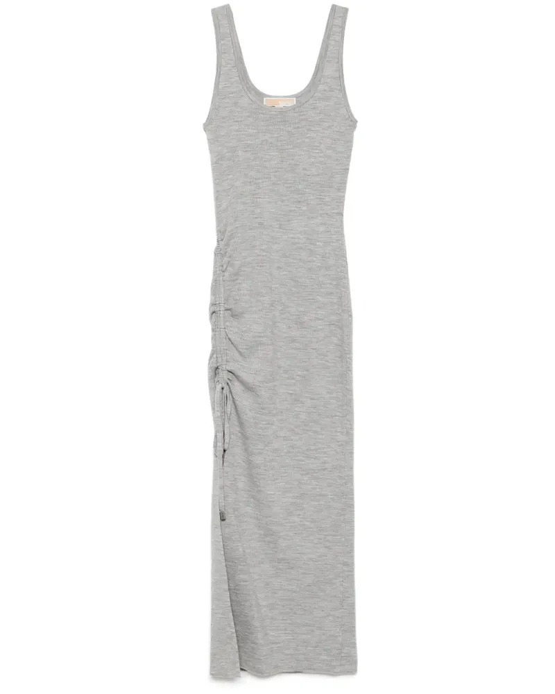 Michael Kors Gerafftes Kleid mit U-Ausschnitt - Grau Grau