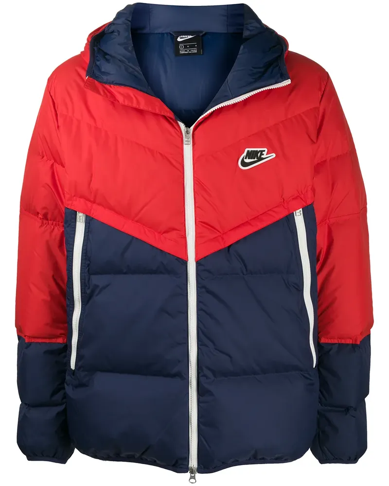Nike Gefütterte Jacke in Colour-Block-Optik - Rot Rot