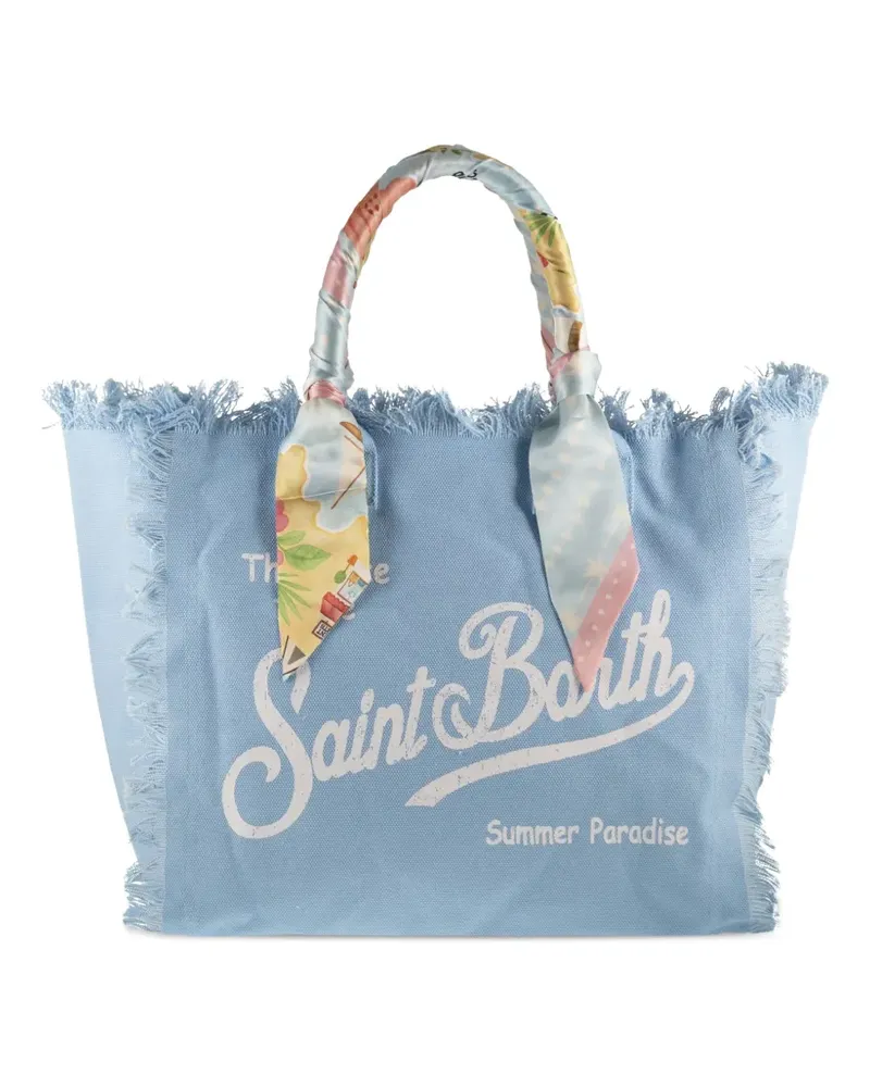 MC2 Saint Barth frayed scarf-wrapped tote bag - Blau Blau