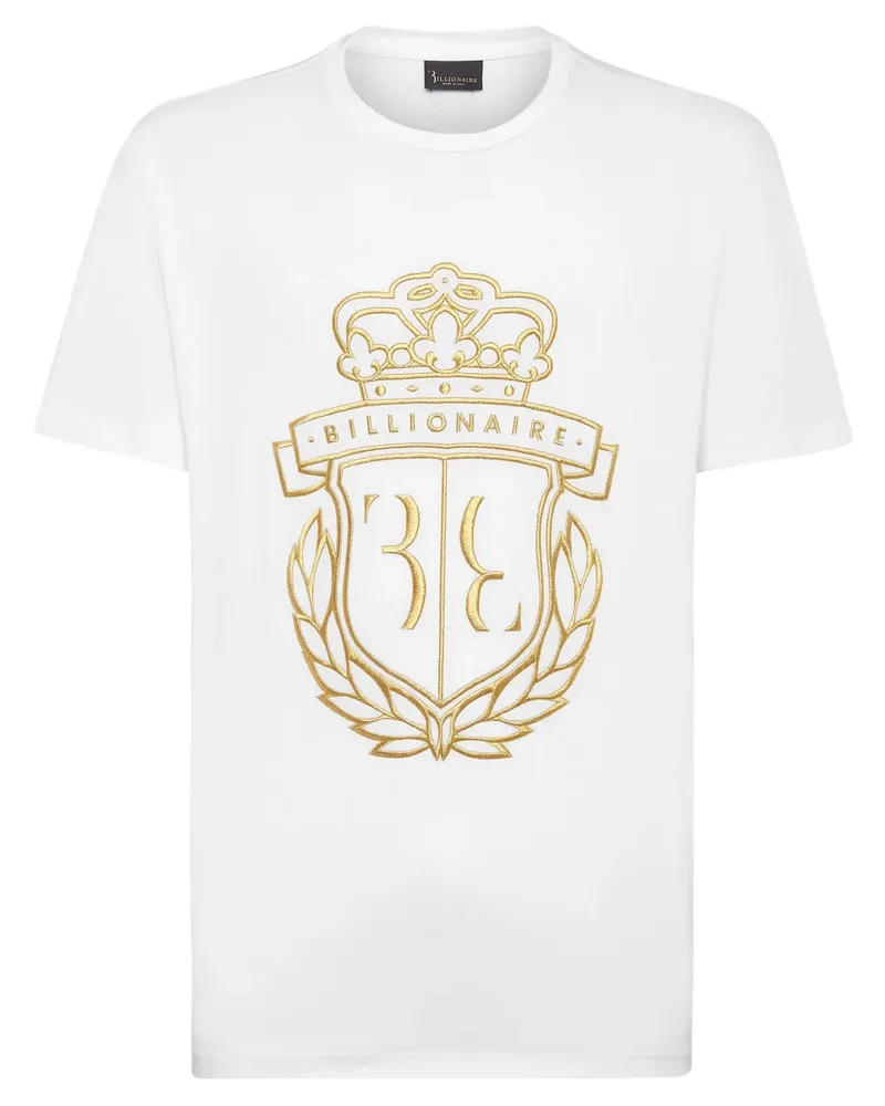 Billionaire T-Shirt mit Wappenstickerei - Weiß Weiß