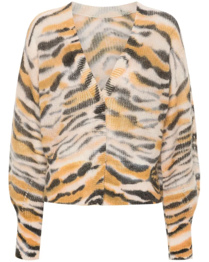 Twin-Set Cardigan mit Tiger-Print - Nude Nude