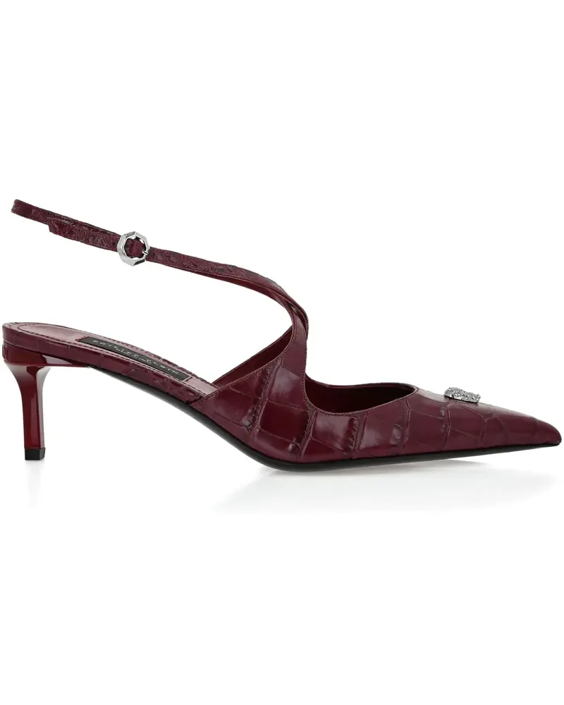 Philipp Plein Pumps mit Totenkopf 55mm - Rot Rot