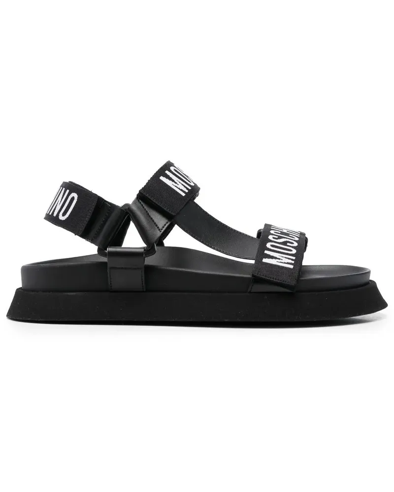 Moschino Sandalen mit Logo-Riemen - Schwarz Schwarz