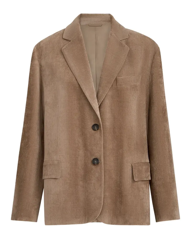 Brunello Cucinelli fluid corduroy blazer with monili - Nude Nude