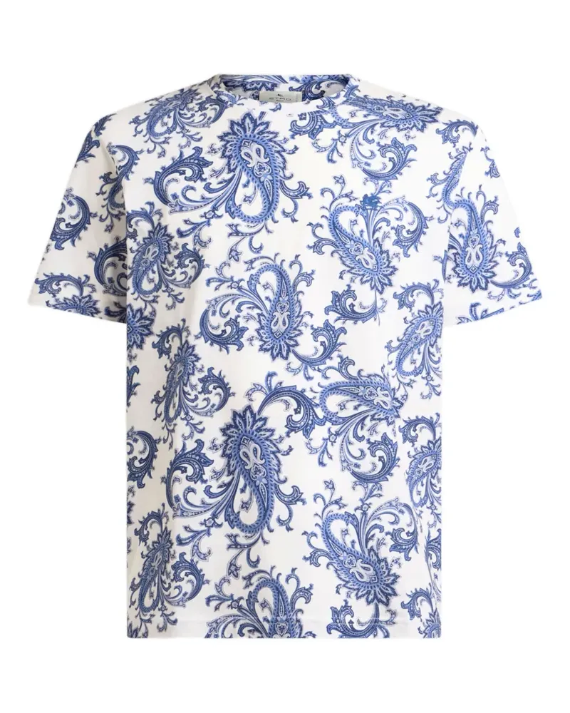 Etro T-Shirt mit Paisley-Print - Weiß Weiß